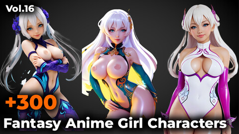 +300 Fantasy Anime Girl Character Reference Images