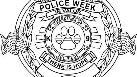 POLICE WEEK Badge vector file, svg dxf file for laser cutting, laser engraving, Cricut cut file, cnc router file, EZ Cad file