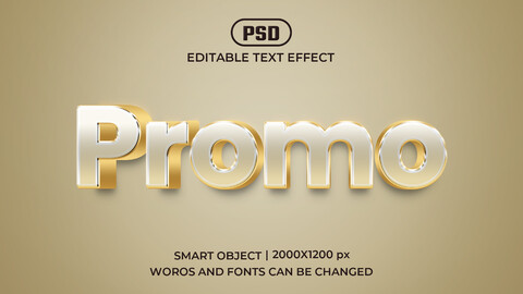 Promo PSD fully editable text effect. Layer style PSD mockup template