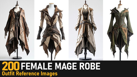 Female Mage Robe|4K Reference Images