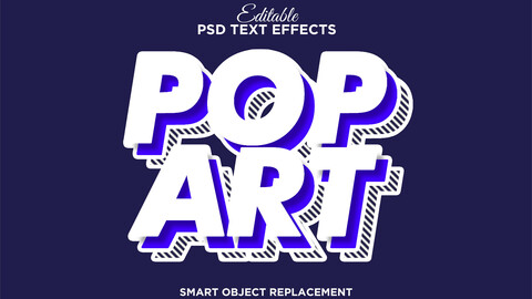 3D Pop Art. PSD fully editable text effect. Layer style PSD mockup template