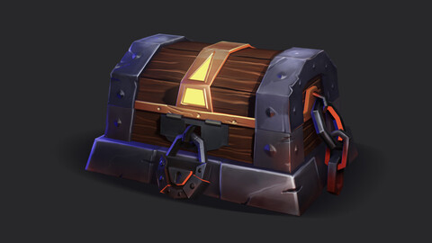 3d Treasure Chest Design/mode low poly model  game ready for learning