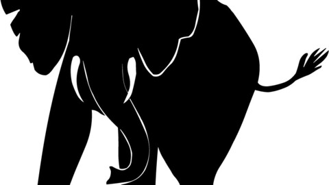 Elephant Vector Black and White, svg vector file, laser cut file, cricut file, engraving file, cnc cut file, Eps file