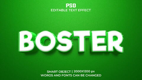 Boster PSD fully editable text effect. Layer style PSD mockup template