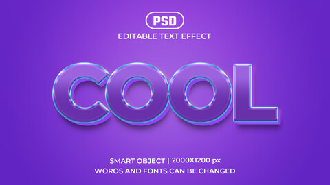 Cool PSD fully editable text effect. Layer style PSD mockup template