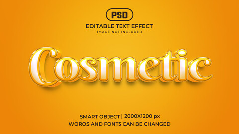 Cosmetic PSD fully editable text effect. Layer style PSD mockup template