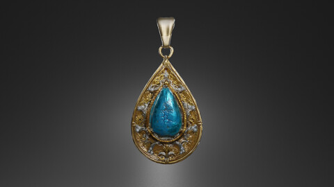 Realistic Pendant: Low Poly, High Poly, and PBR