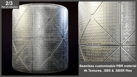 Seamless Tillable PBR Metal Floor Material Textures (sci-fi, industrial, tile, sheet, elements)