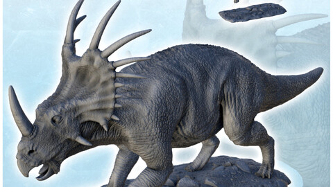 Styracosaurus dinosaur (12) | STL for 3D Printing Printer | Hard Surface