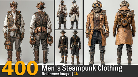 Men's Steampunk Clothing | Reference Images | 4K