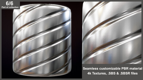 Flexible Metal Hose Customizable PBR Material Textures