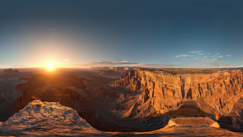 Unclipped HDRi Desert Canyon at Sunset