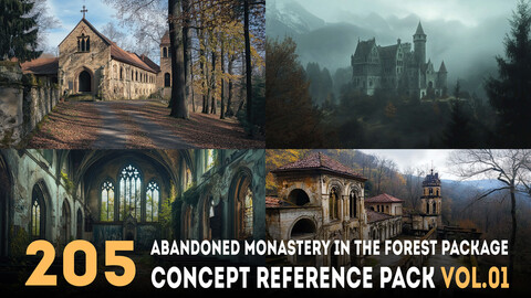 205 arts - Abandoned monastery in the forest Reference Package Vol.01 - More Than 6K Resolution