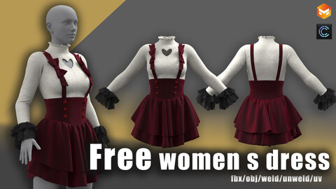 women's dress/free/clo3d/marvelous