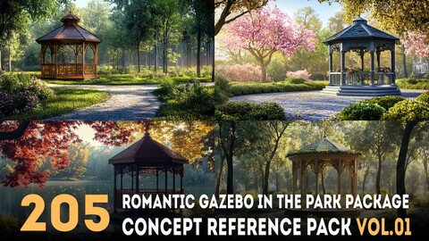 205 arts - Romantic Gazebo in the Park Reference Package Vol.01 - More Than 6K Resolution