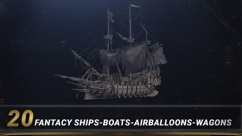 20 Fantacy Ships-Boats-Airballoons-Wagons