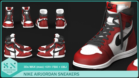 NIKE AIR JORDAN BASKETBALL (3DsMAX (max)+OBJ+FBX+UV+ T-pose)