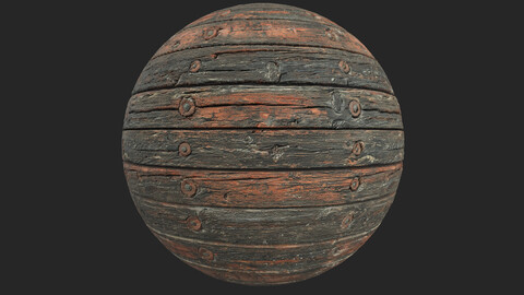 Tileable Weathered Painted Wood PBR Texture