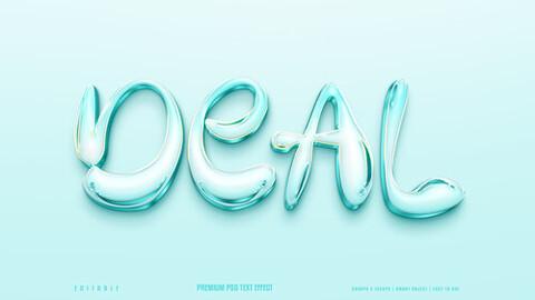 3D Deal. PSD fully editable text effect. Layer style PSD mockup template