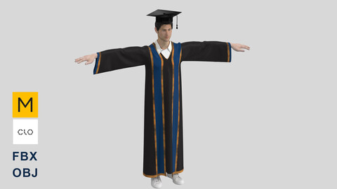 Graduation Outfit 3D / Zprj Project+OBJ + FBX