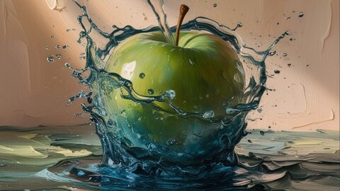 Apple inside water