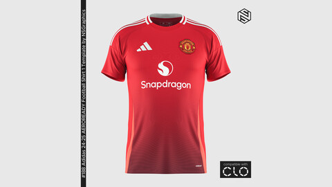 Adidas 24-25 AEROREADY Football Shirt 1 Template for CLO 3D & Marvelous Designer