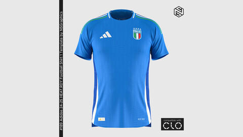 Adidas 24-25 HEAT.RDY Football Shirt 1 Template for CLO 3D & Marvelous Designer