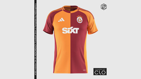 Adidas 24-25 AEROREADY Football Shirt 2 Template for CLO 3D & Marvelous Designer