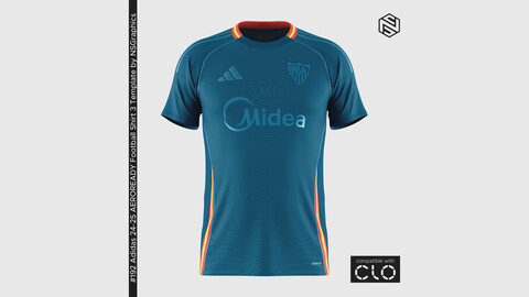 Adidas 24-25 AEROREADY Football Shirt 3 Template for CLO 3D & Marvelous Designer