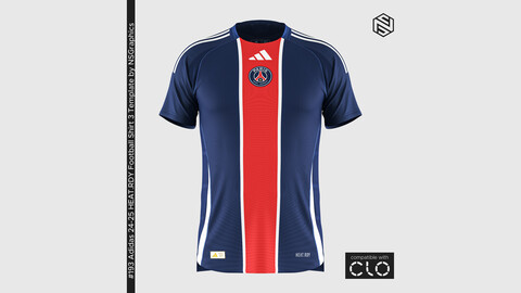 Adidas 24-25 HEAT.RDY Football Shirt 3 Template for CLO 3D & Marvelous Designer