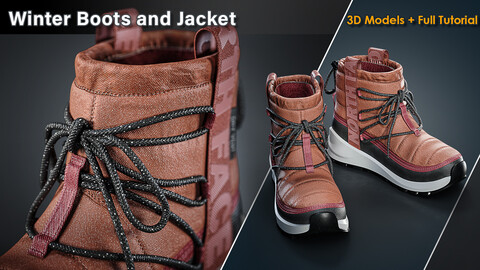 Winter Boots and Jacket / 3D Model + Full Tutorial