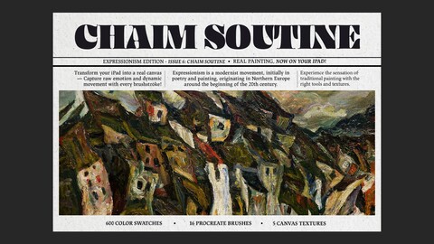 Chaim Soutine Procreate Kit (Procreate Brushes, Color Palettes & Canvas Textures)