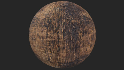 Tileable Weathered Burnt Wood PBR Texture