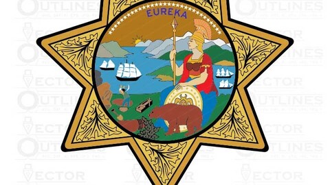 California Sheriff 7 pointed star patch color vector HD scalable lossless quality print file