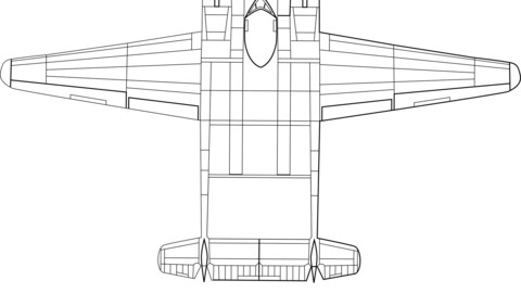 Burnelli CBY-3 plan view, svg vector file, laser cut file, cricut file, engraving file, cnc cut file, Eps file