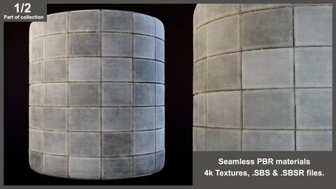 Pavement Set Seamless Material Textures (bricks, road, paving, curbs, slabs, paving)