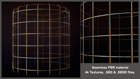 Seamless Armature Carcass PBR Material Textures (grid, construction)