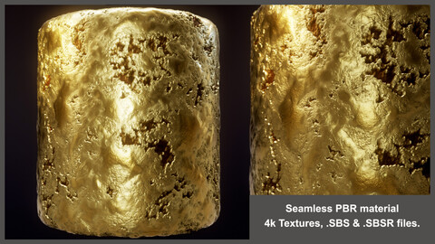 Seamless Gold Nugget Material Textures (mining, formation, nuggets)