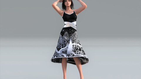 Holiday Dress Frock Clothing Low-poly 3D model