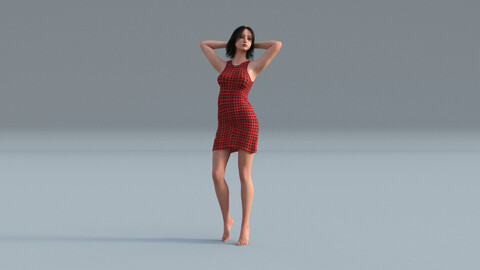 Freebie Dress Holiday Low-poly 3D model