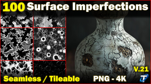 100 Ultra High-Quality Surface Imperfections (Seamless and Tileable) Vol 21