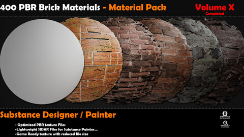 400 Brick Materials Mega Pack – Ultimate Architectural & Game-Ready Textures