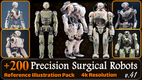 200 Fantasy Precision Surgical Robots Reference Pack | 4K | v.41