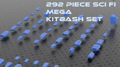 292 Piece Sci Fi Mega Kitbash Set