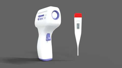 Thermometer 2 Low-poly 3D model