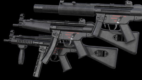 MP5 MP5A4 MP5SD5 + Upgrades Game Ready