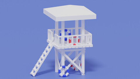 Beach Lifeguard Tower 3D model