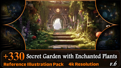 330 Secret Garden with Enchanted Plants Reference Pack | 4K | v.6