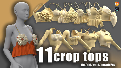 11 croptops/clo3d/marvelous/free