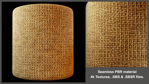 Seamless natural jute bag material textures (fabric, cloth, textile, stylized, cotton)